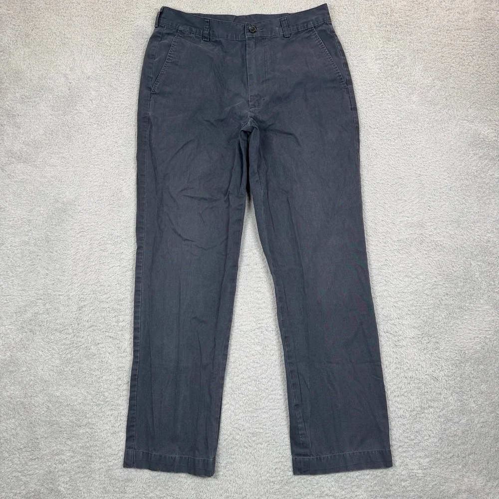 Brooks Brothers 346 Mens Chino Pants 31x30 Navy Blue Cotton Straight Leg Trouser